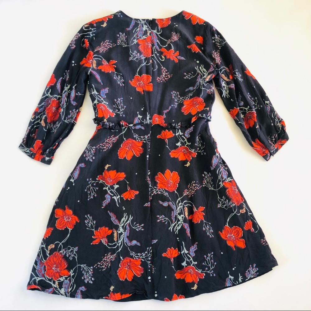 Madewell Blue and Red Floral Dress - Women's 00 - Picture 7 of 7